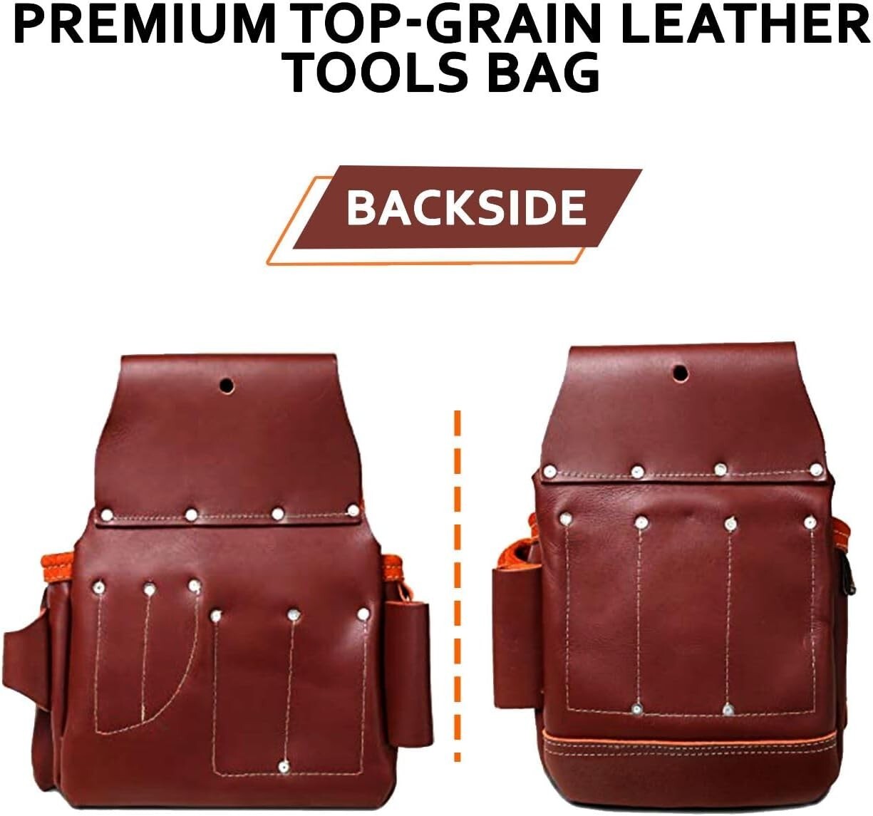 Leather Tool Pouch For Carpenters Framers Handyman Bag Tool Belt with suspenders