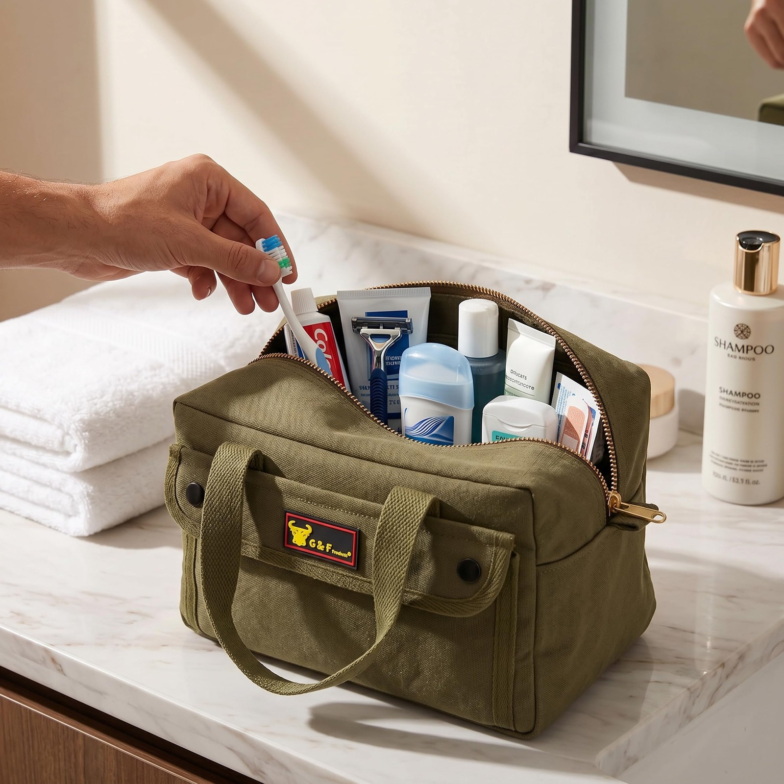 11″ Small Waxed Canvas Tool Bag & Mini Duffle (7.5 L) – Water-Resistant with …