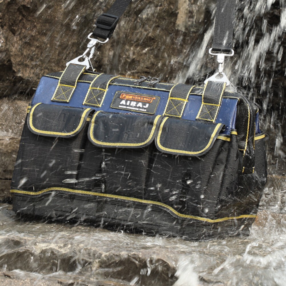 Multi-Function Tool Bag Oxford Cloth Electrician Wide Mouth Tool Bag Waterproof