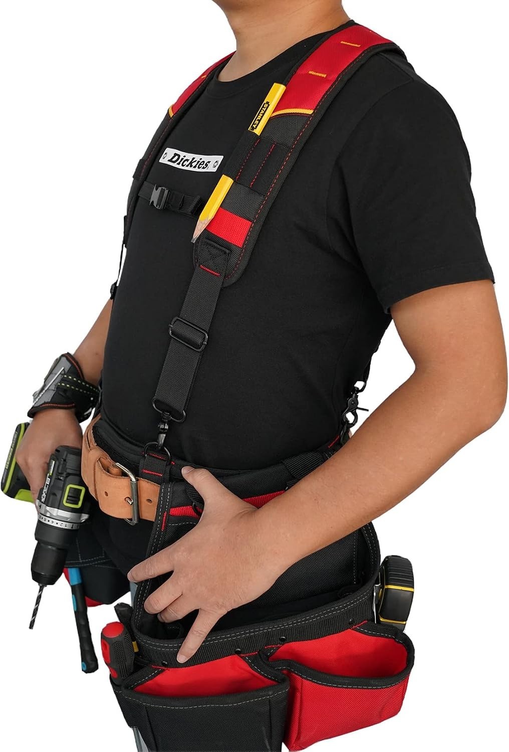 Heavy-Duty Tool Belt Suspenders with Magnetic Wrist Support for Professionals