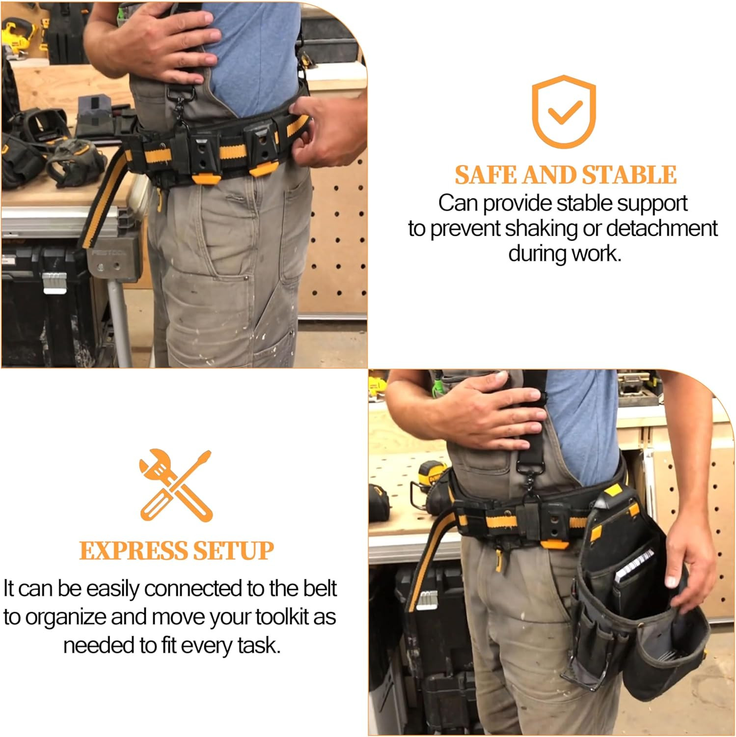 Tool Belt Clip for TOU-CT Models TB-CT-150SP Cliptech Pouches ﻿ | 3 Pack Easy t