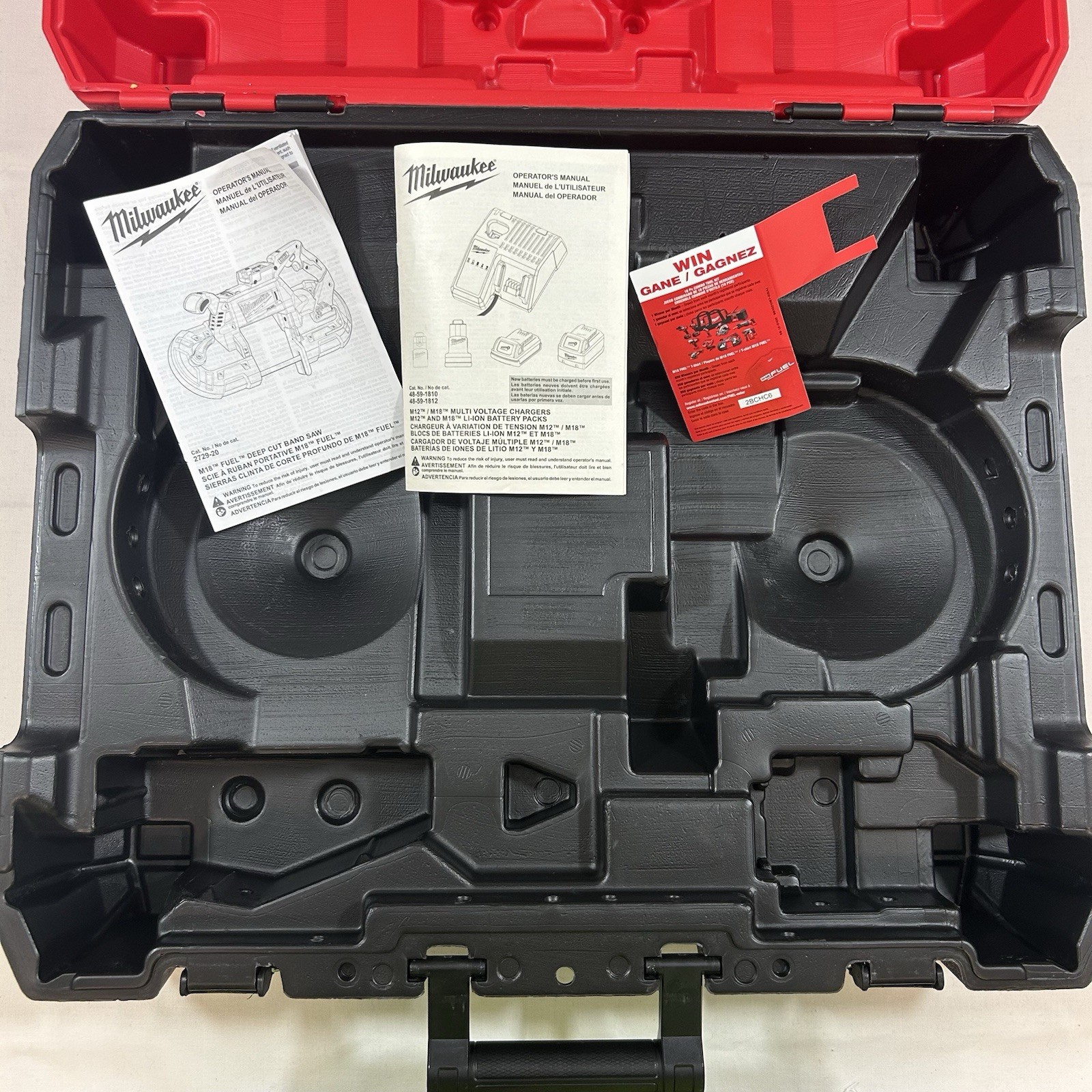 New Milwaukeee M18 Fuel 2729-22 Replacement Hard CASE ONLY Manuals Heavy Large