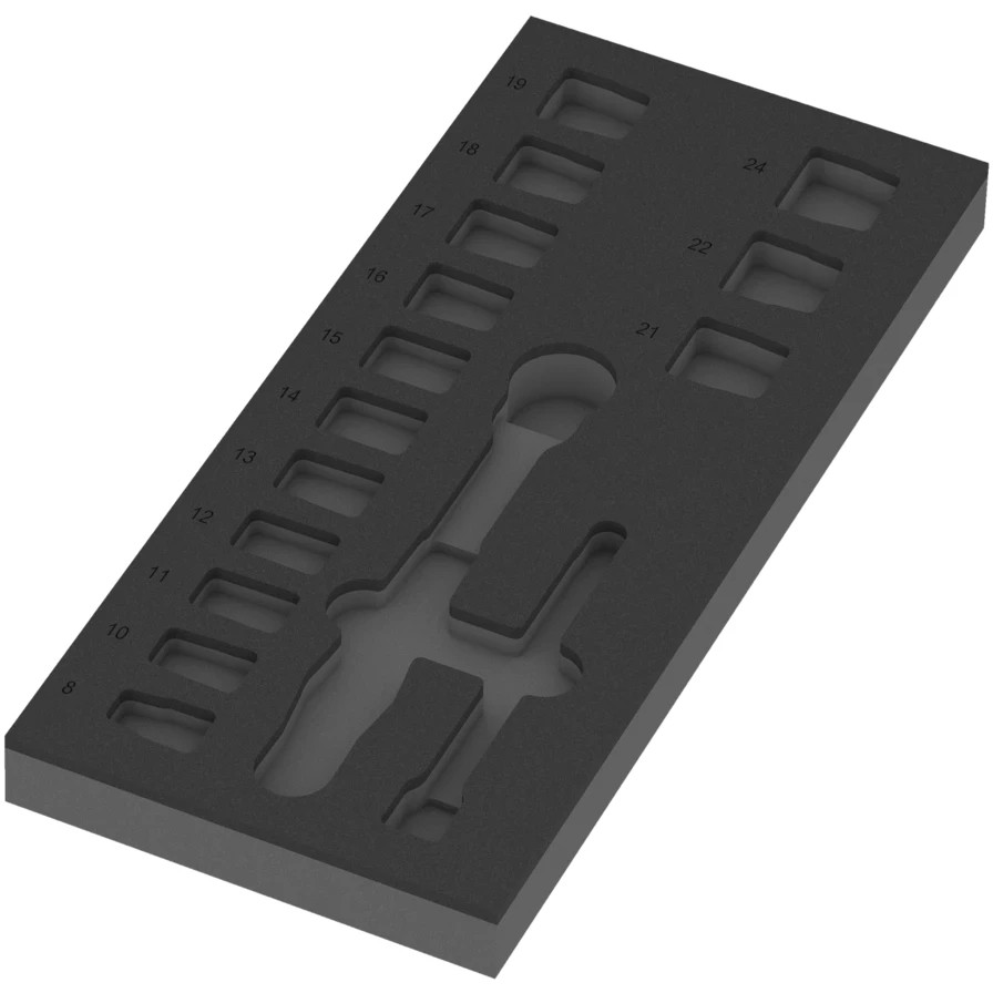 WERA 05137324001 9824 Foam insert 8010 B Zyklop Comfort ratchet set 1, 3/8″