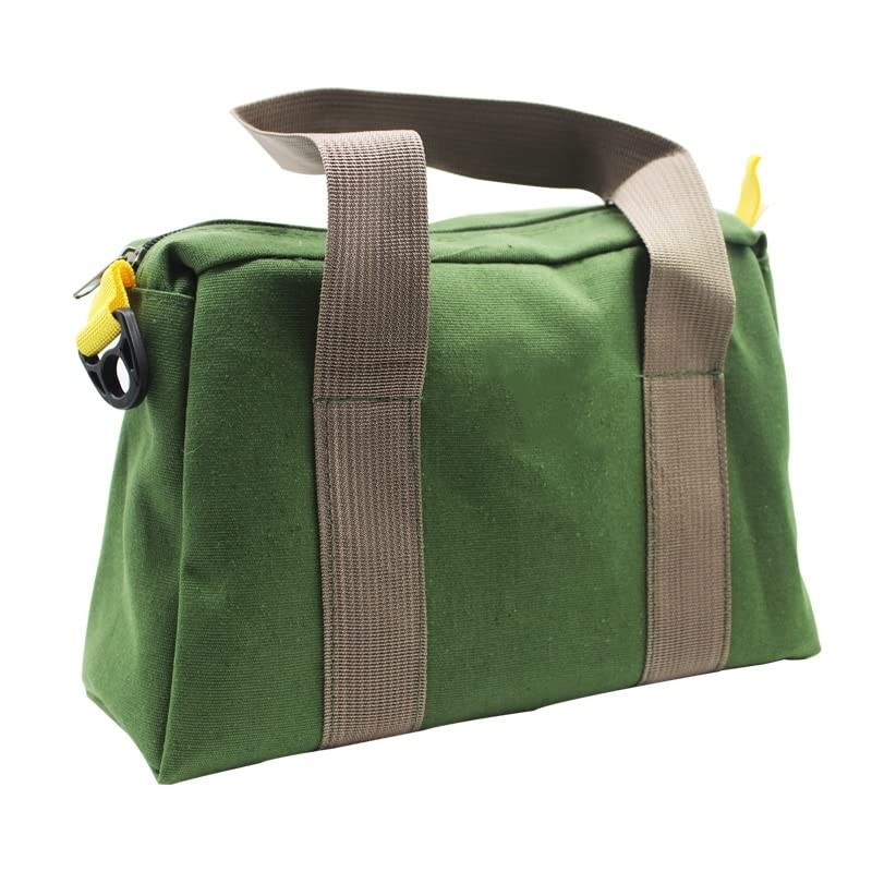 Canvas Tool Bag Wide Mouth Heavy Duty Organizer Tote 12 Inch Green