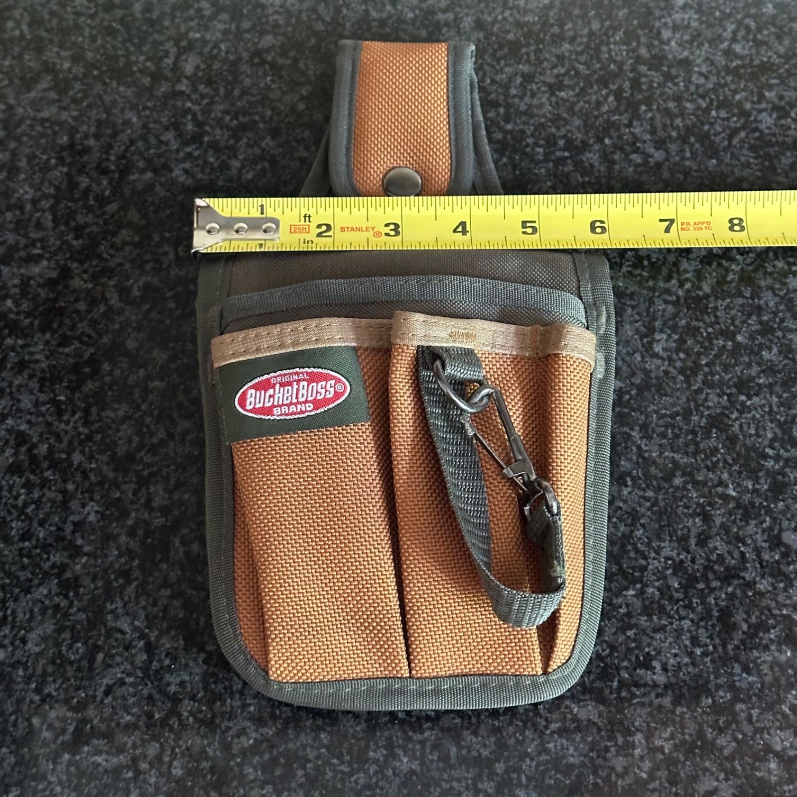 Original Bucket Boss Canvas Utility Tool Pouch Belt Loop Snap On 5 Pocket + Clip