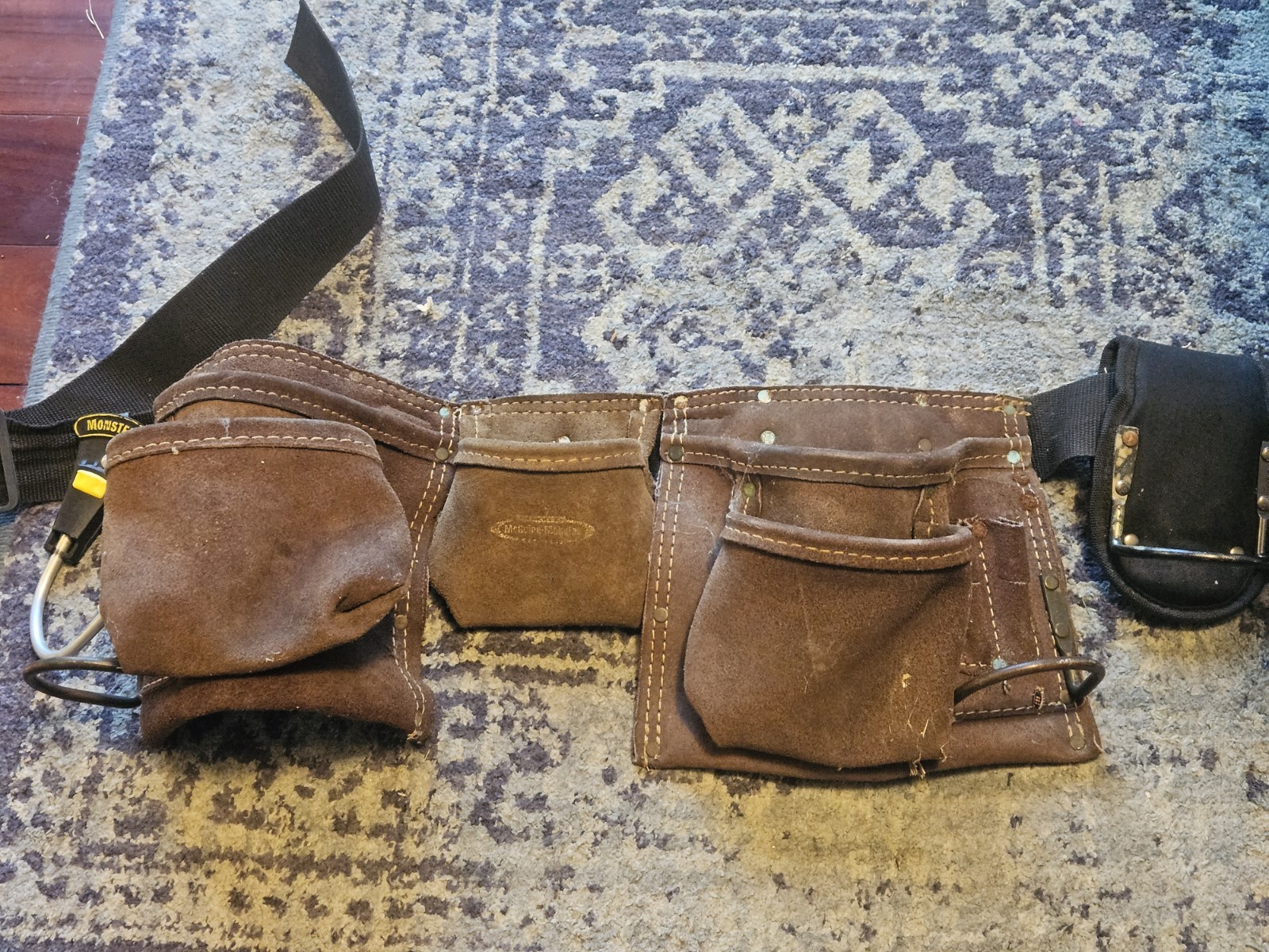 McGuire-Nicholas Brown Leather Tool Belt Adjustable Quick Release Hook 1DM-495-2