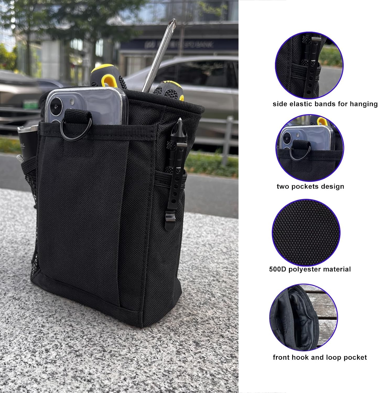 Small Tool Pouch Utility Belt Organizer for Pliers Screwdrivers Flashlight