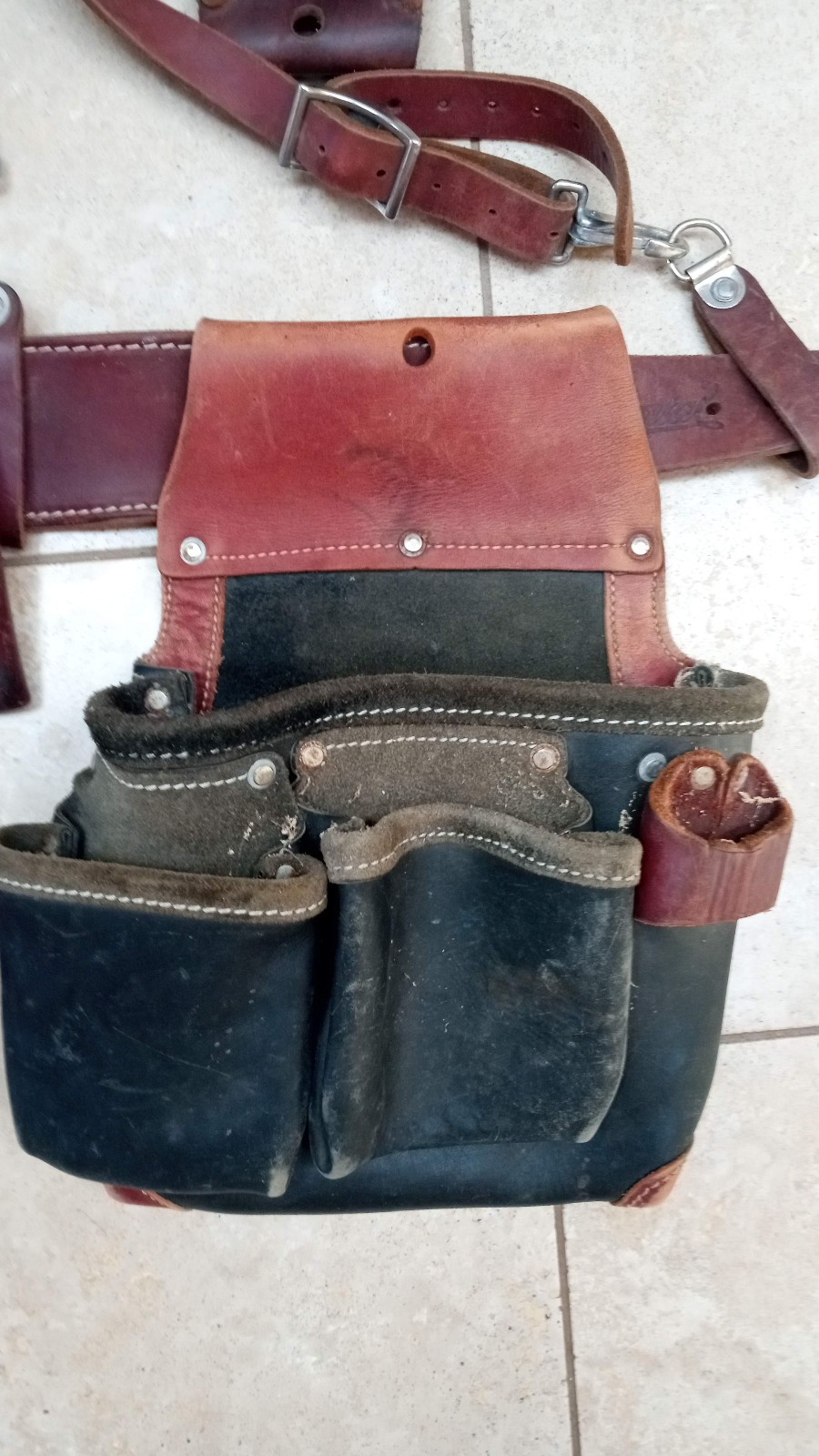 Complete Occendental Leather Tool Belt Susspenders Bags Made in USA