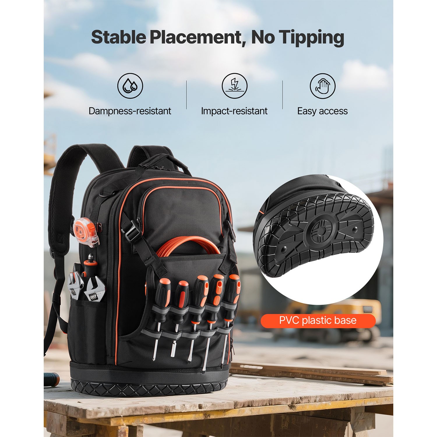 Uimoso Tool Backpack with 65 Pockets, Durable and Ideal for Electricians