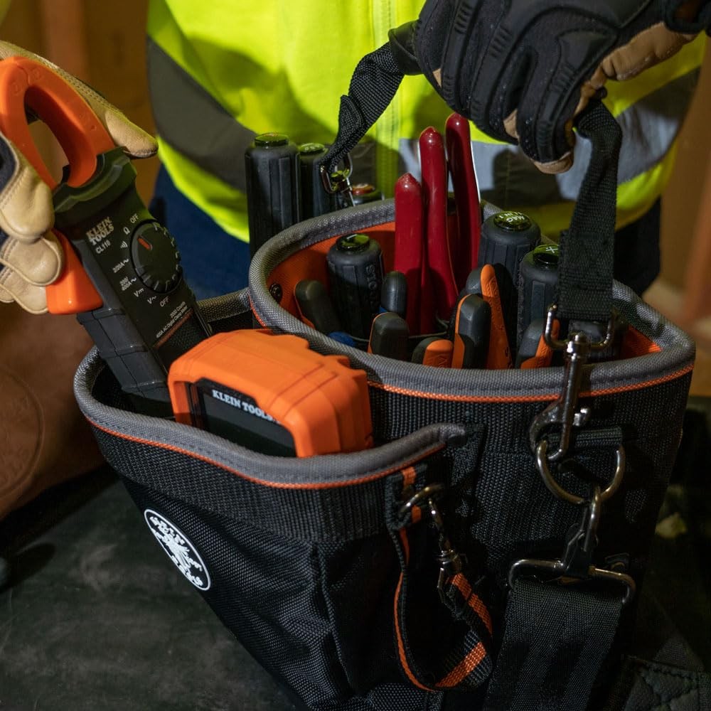 Klein Tools 55419SP14 Tool Bag with Shoulder Strap Has 14 Pockets for Tool St…