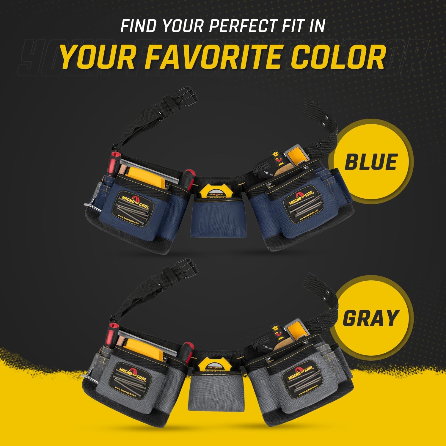 11-Pocket Magnetic Carpenter Tool Belt – Durable 1680D Ballistic Polyester wi…