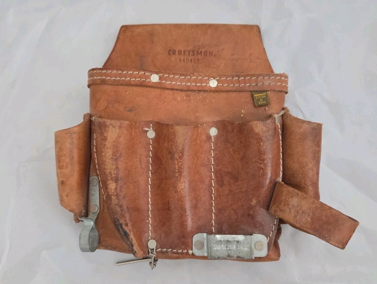 Vintage Craftsman Leather Tool Holder 9-40487 Professional Heavy Duty Mexico