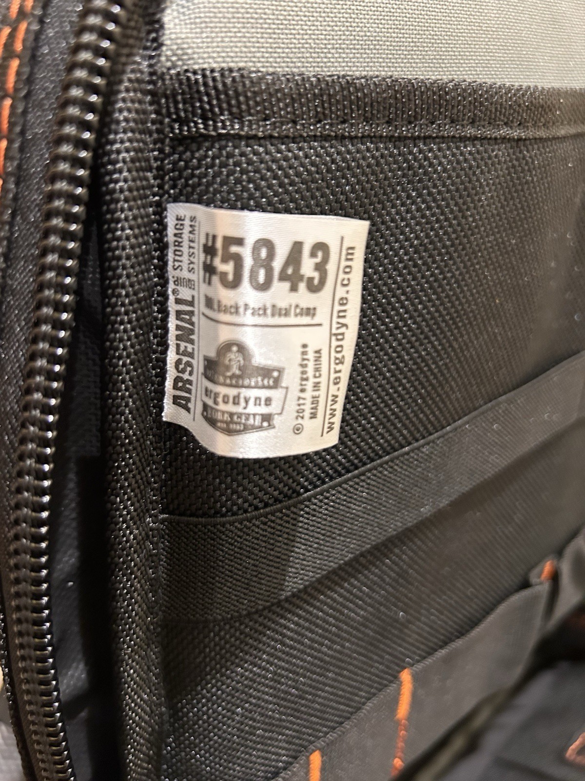 Ergodyne 5843 Dual Compartment Tool Backpack 1200D Black