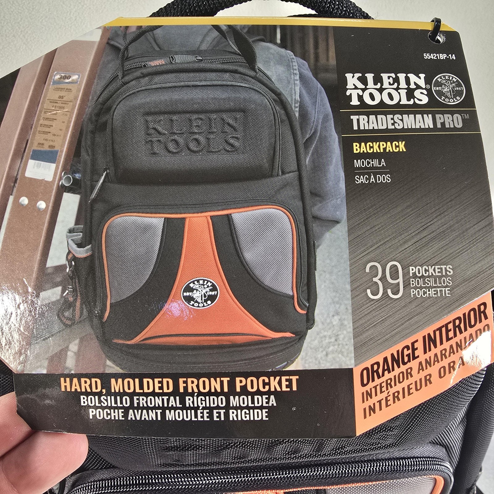Klein Tools Tradesman Pro Organizer Tool Backpack 39 Pockets 55421BP-14 1680D