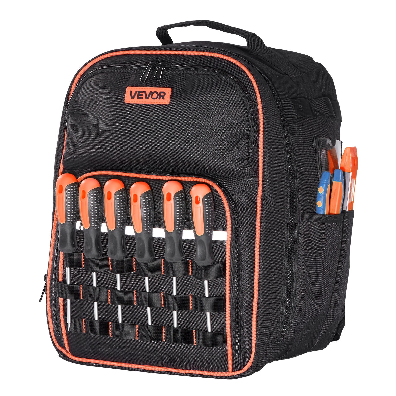 VEVOR Tool Backpack 49 Pockets Tear-resistant Jobsite Backpack for Electrician