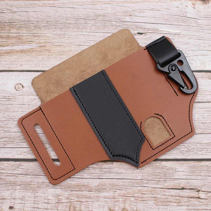 Outdoor Hunting Multi Tool Leather Bag, Portable Tool Storage Bag Leather Cover