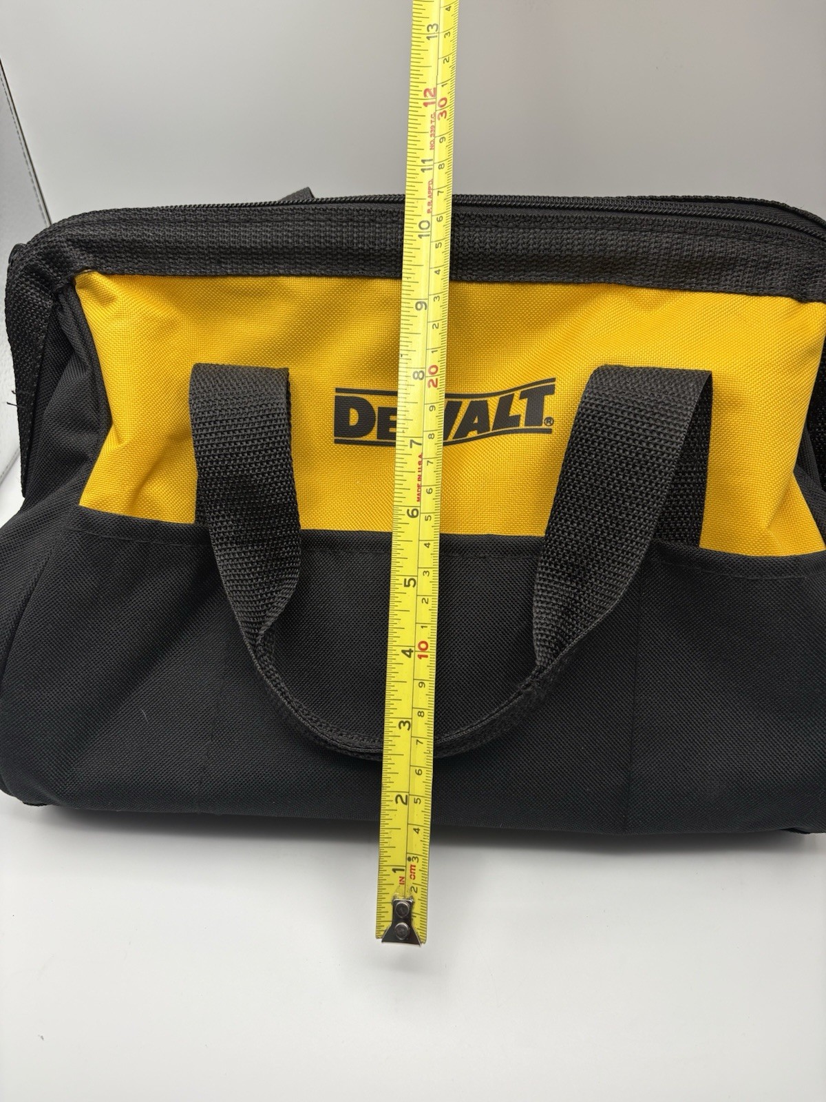 Dewalt Tool Bag 13” Yellow & Black Zipper Handles