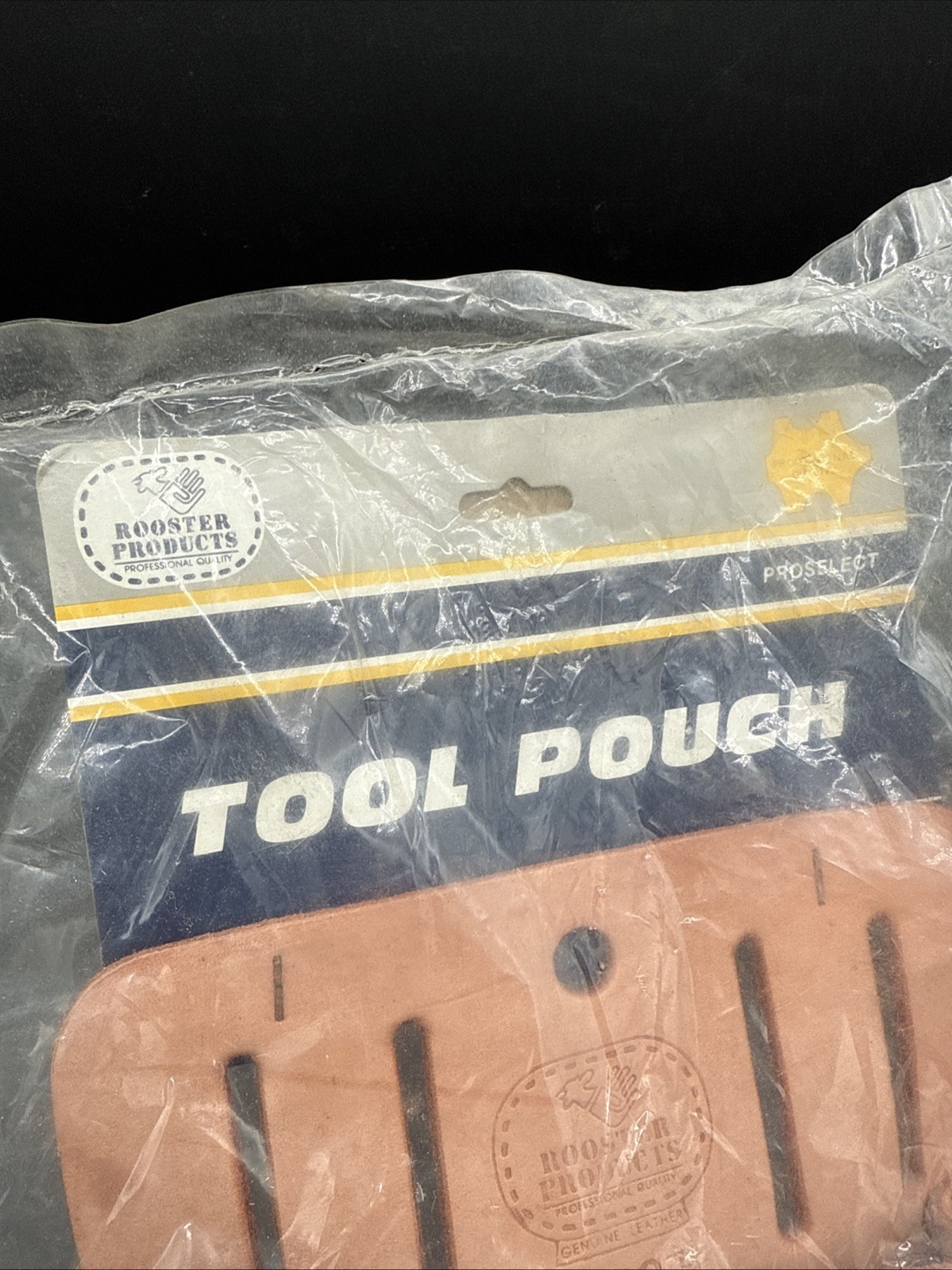 Rooster Leather Tool Pouch 4 Pocket Electricians Lineman Cable Phone #R-907 NOS