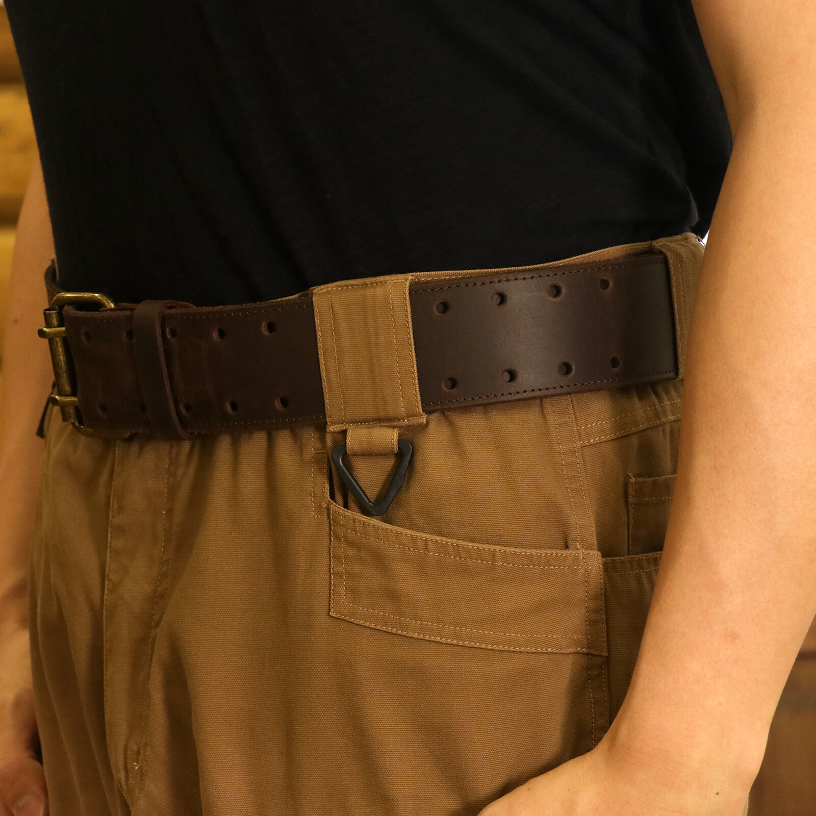 Tourbon Men Leather 2″ Wide Workshop Heavy Duty Tool Belt Removable Buckle Strap