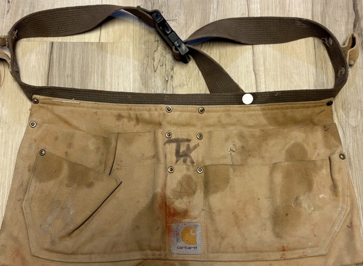 Carhartt Duck Nail Canvas Brown Tool Belt Server Apron Adjustable Distressed