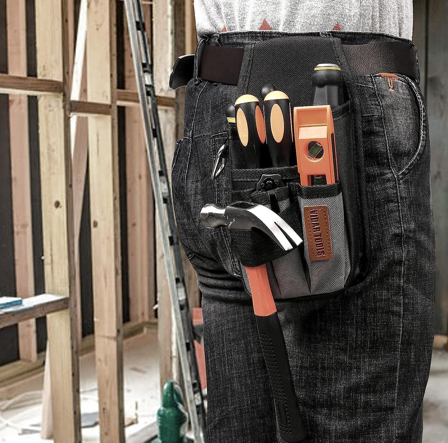 Small Tool Pouch with Belt Clip,Tool Belt Pouches,Electrician Tool