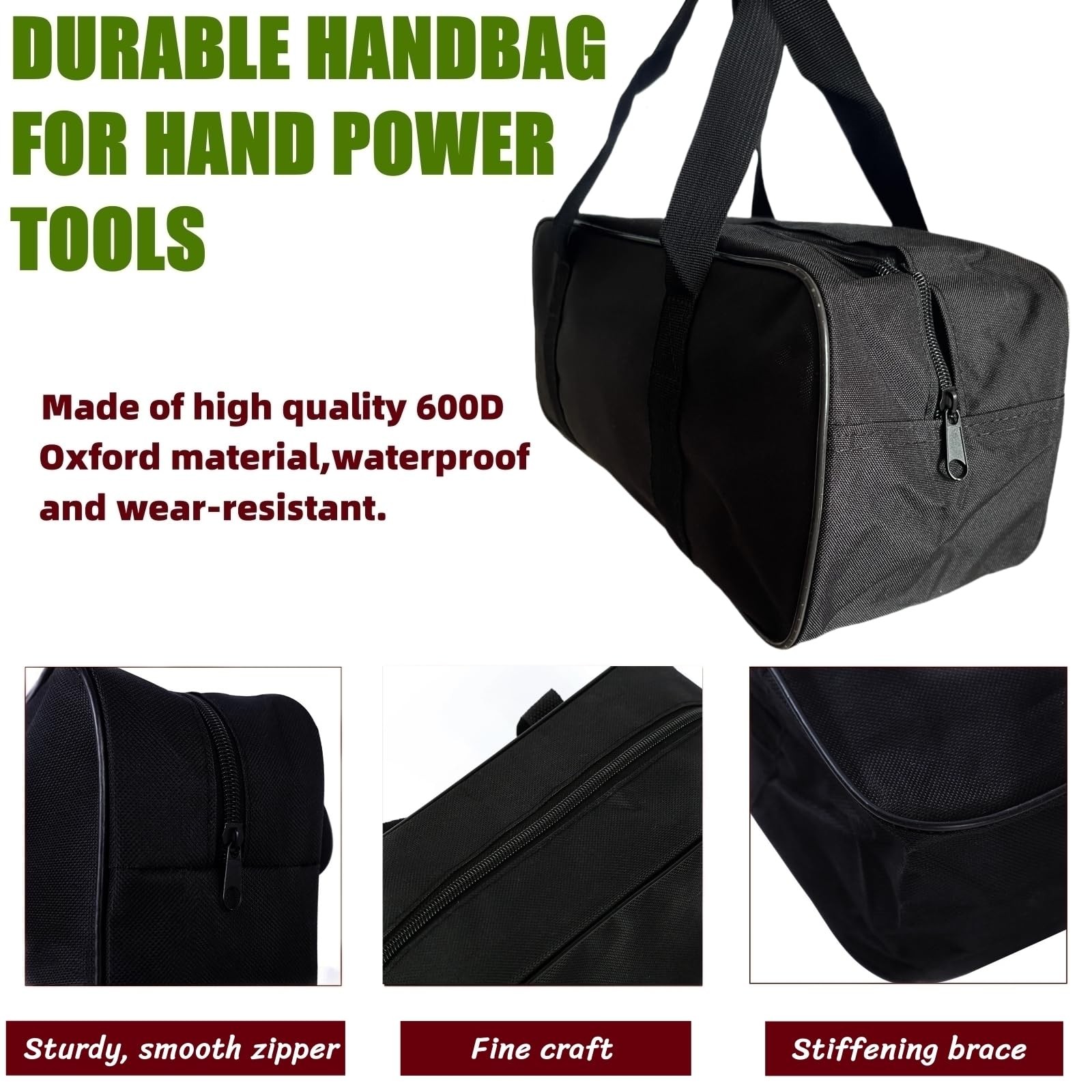 15 Inch Wide Mouth Tool Bag, Waterproof Oxford Electrician Tool Bag, Large Ca…