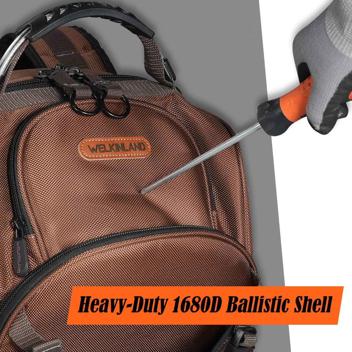 WELKINLAND 70Pockets HVAC Tool Backpack With Tool Roll, 4-Piece Electrical Ba…