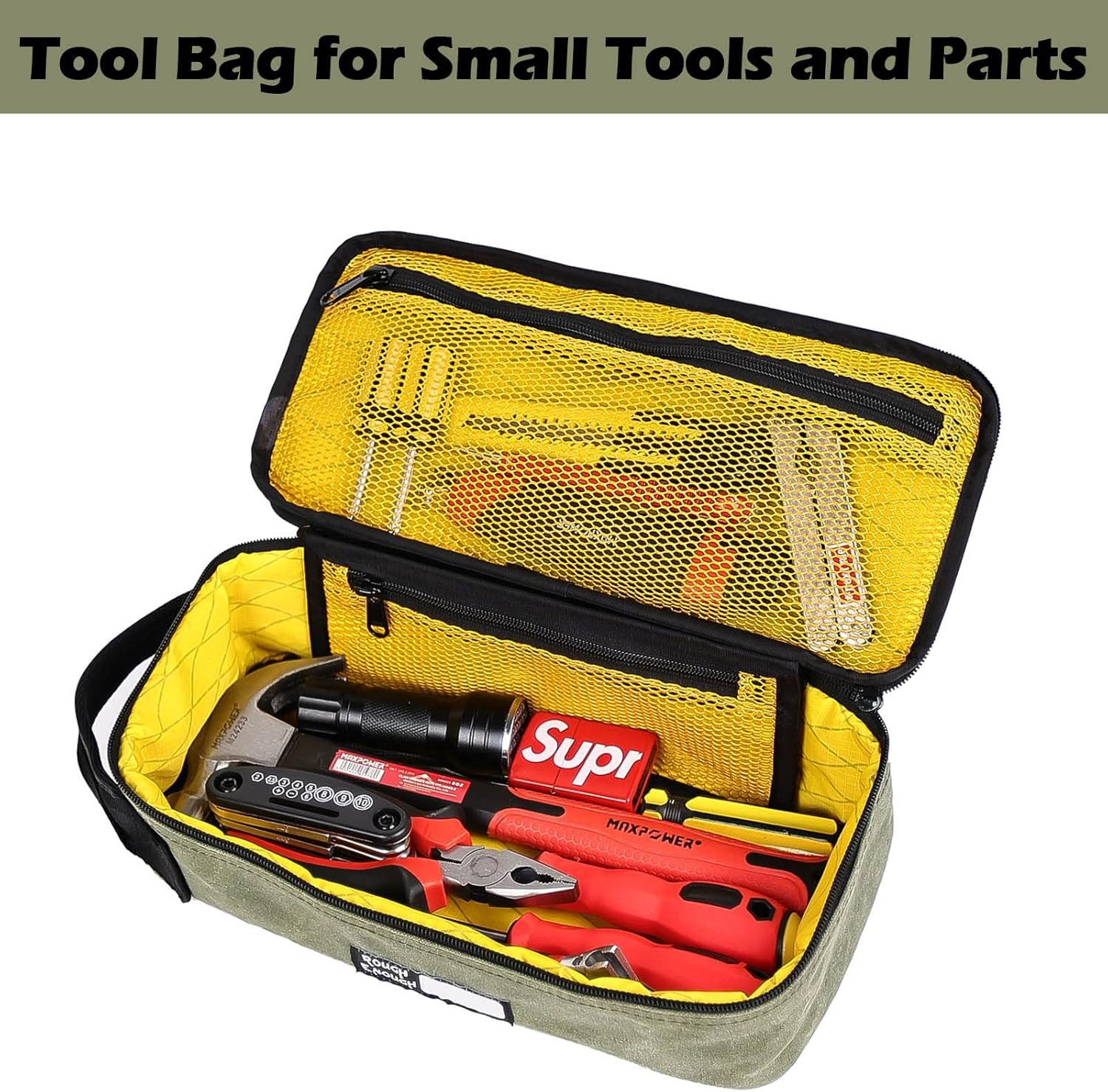 Rough Enough Canvas Tool Bags with Handle Zipper Bundle