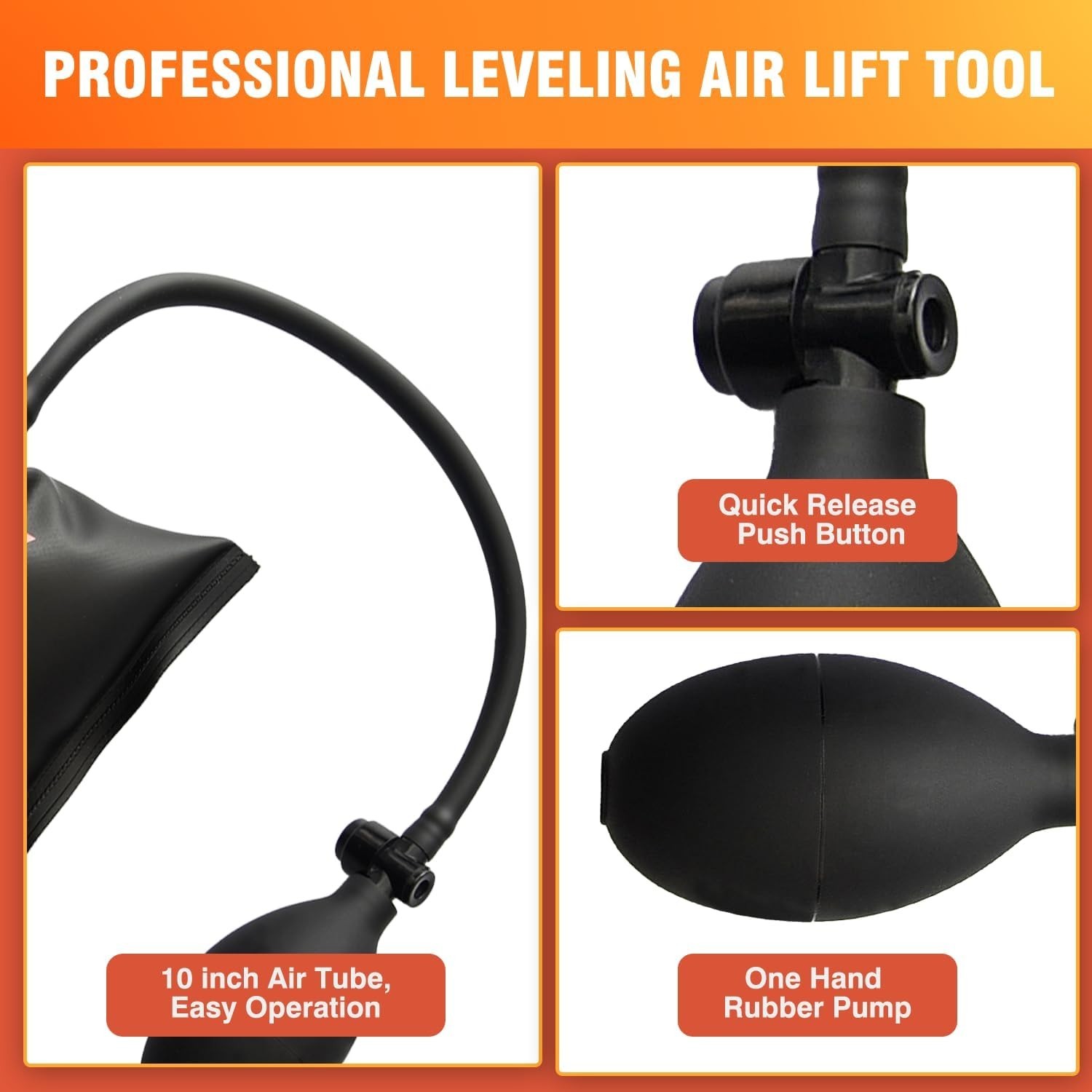 3 Sizes Inflatable Air Wedge Shim Bag Kit 500LB Professional Leveling Pump Tool