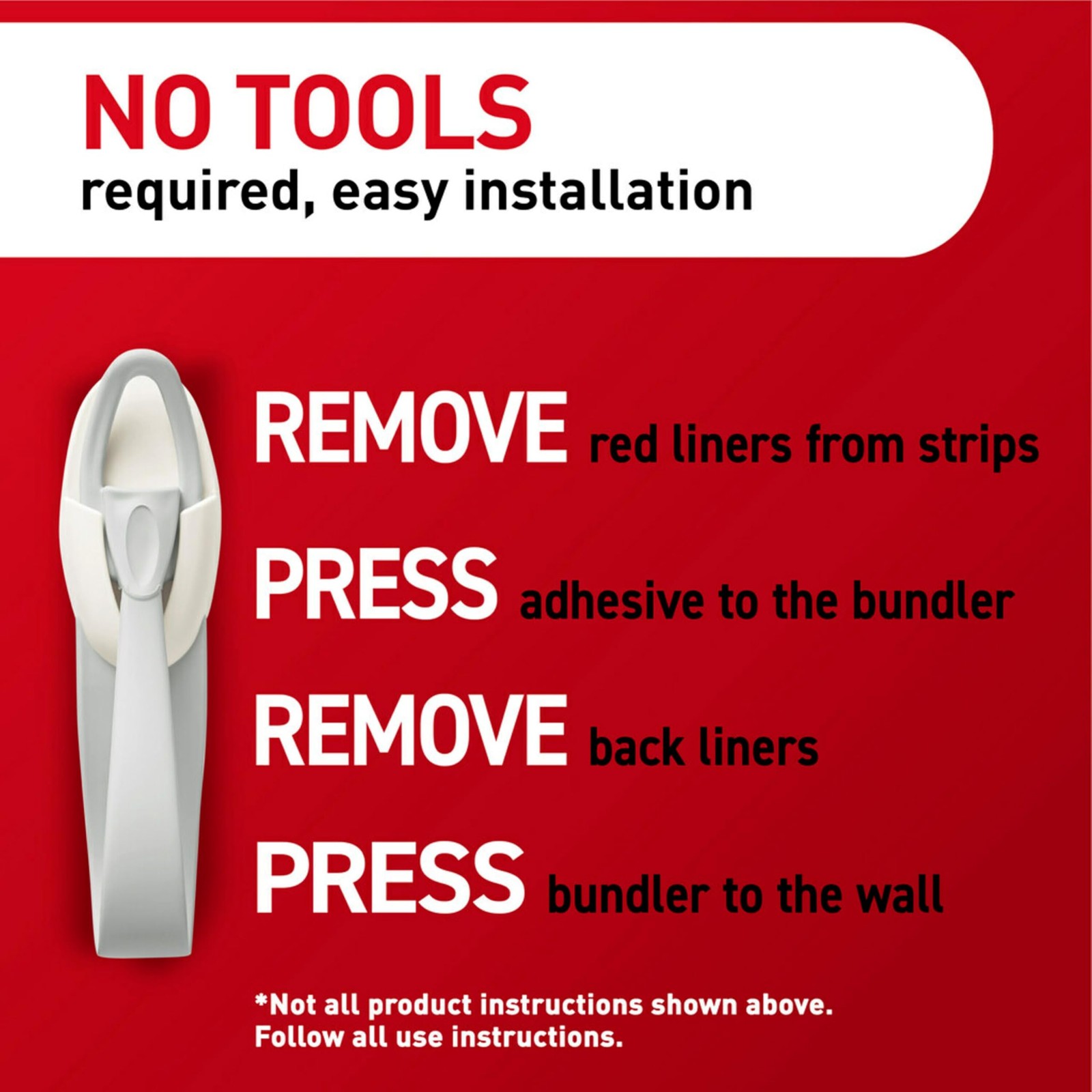Command Cord Bundlers, Damage-Free Adhesive and Cable 3 Pack, White