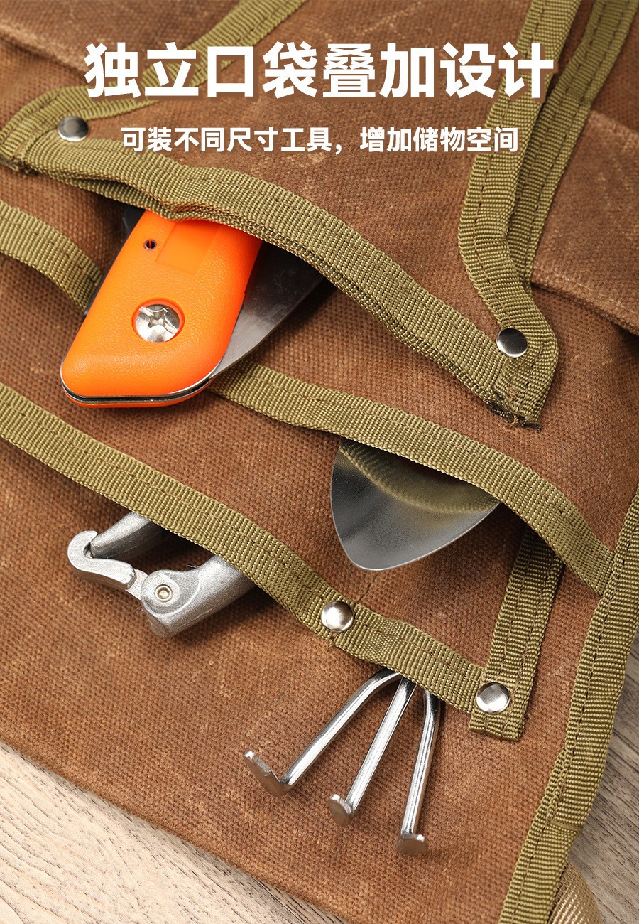 Canvas Weeding Tool Bag Wear-Resistant Storage Bag Waist Hanging Electrician Bag