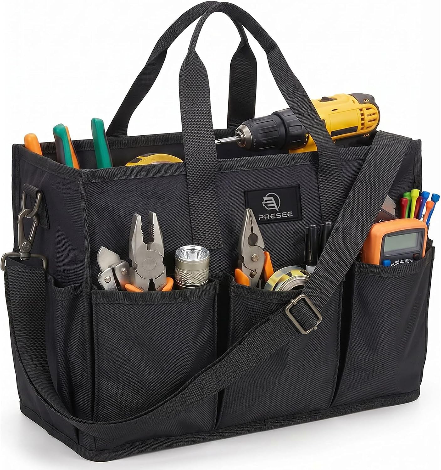 Heavy Duty Canvas Gardening Tote Bag W/ Pockets Large Capacity Tool Organizer