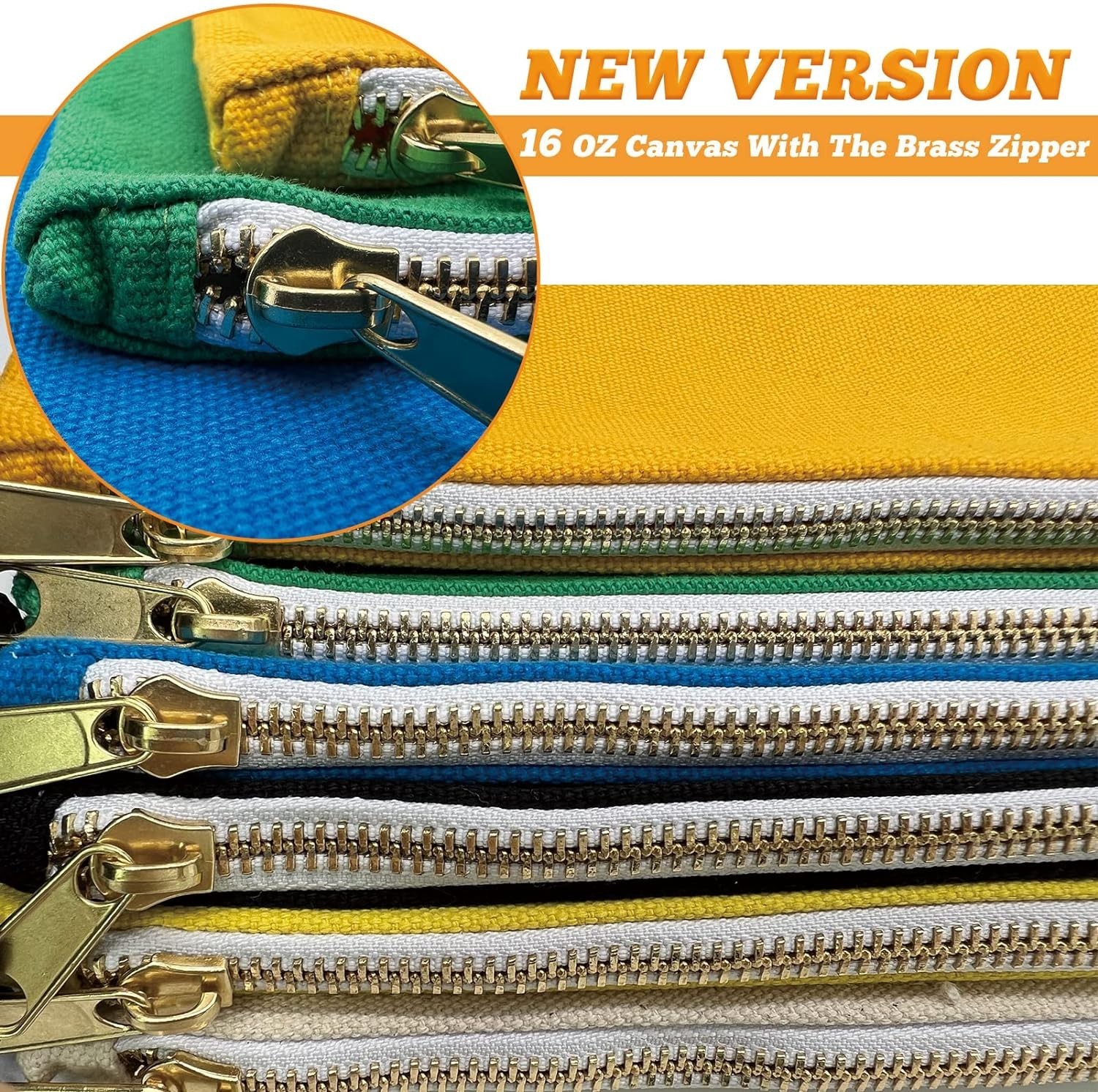 Washable 6 Pack Canvas Tool Bag Set – Heavy Duty, Durable, 12.5 x 7-Inch Pouches