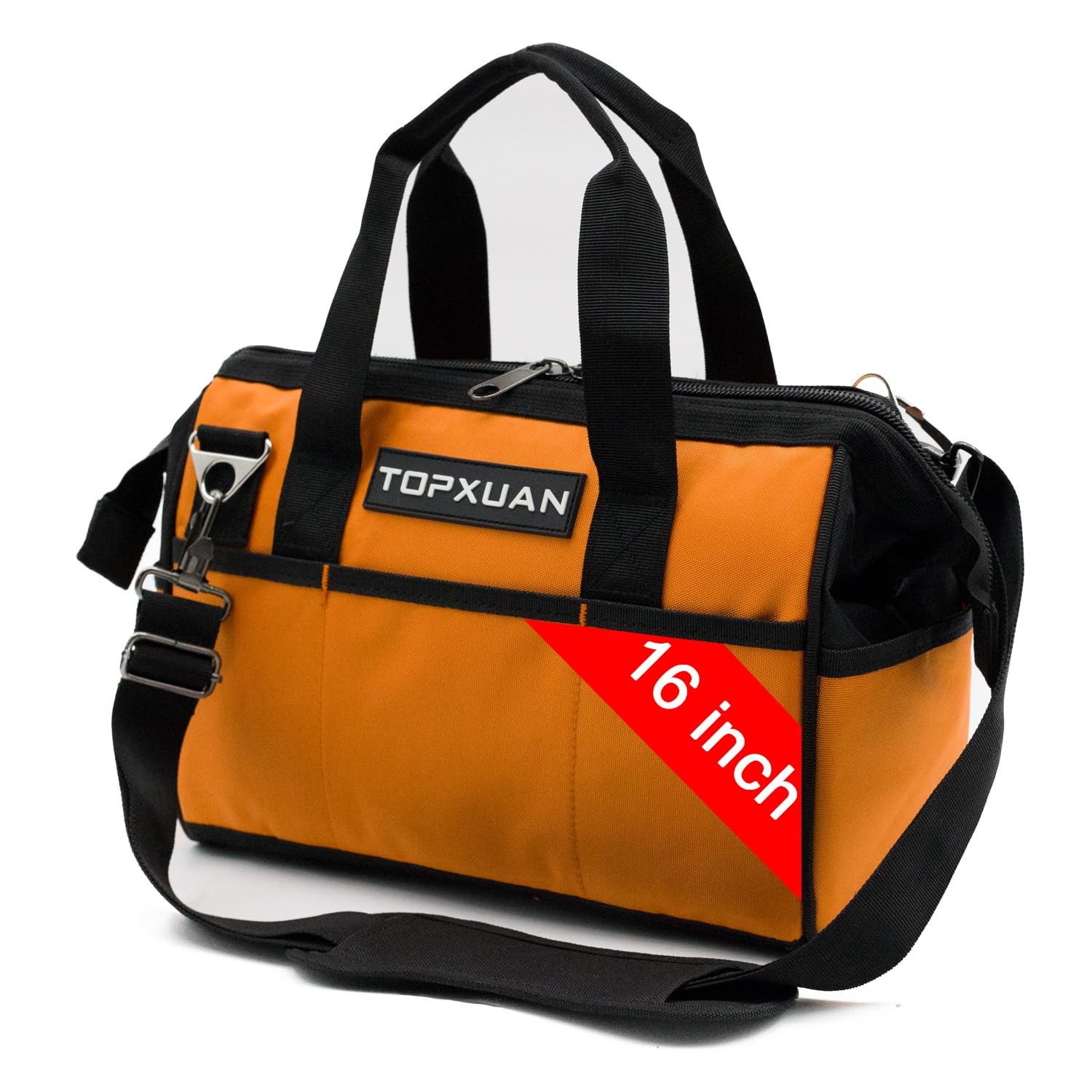 TOPXUAN Tool Bag16 Inch Heavy Duty Waterproof Orange Tool Organizer with Wide…