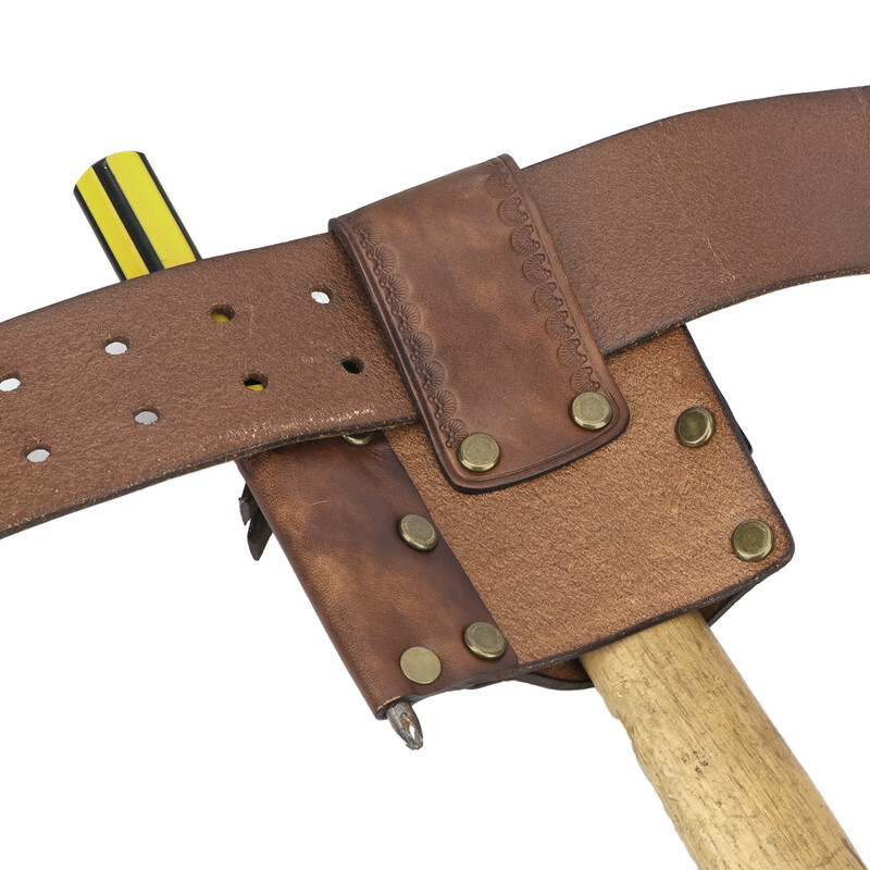 Leather 3-in-1 Tools Belt Pouch Hammer Holster Tape Measure Workshop Holder Case