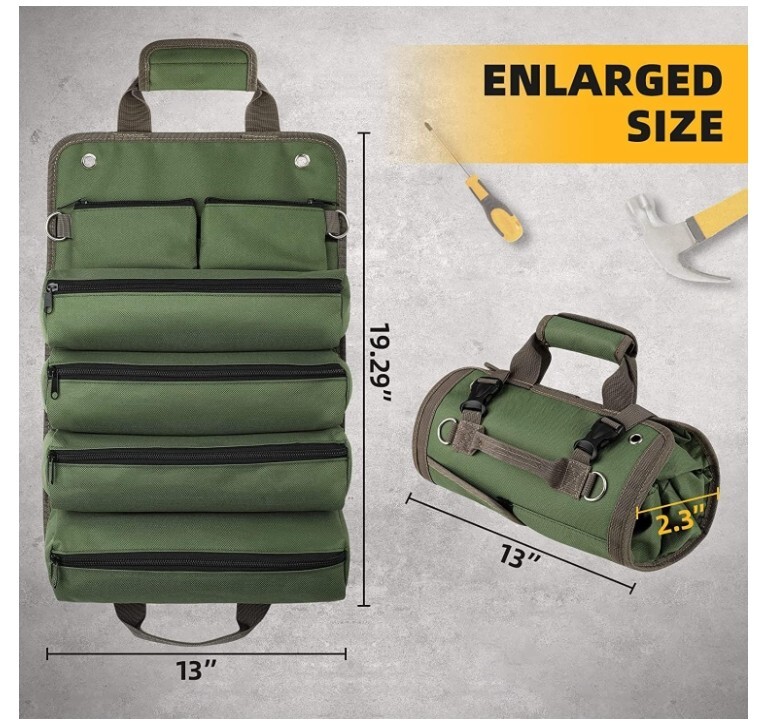 Tool Bag Roll Up,UUP Heavy Duty Rolled Empty Tool Storage Organization,Dad Gifts