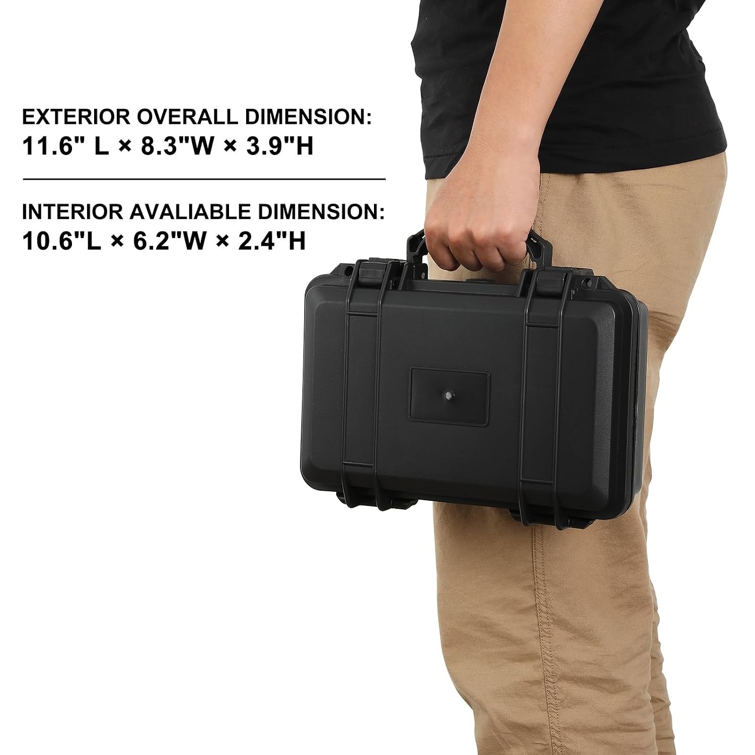 Portable Waterproof Shock Proof Tool Box with Sponge 11.6L x 8.3W x 3.9H IP67