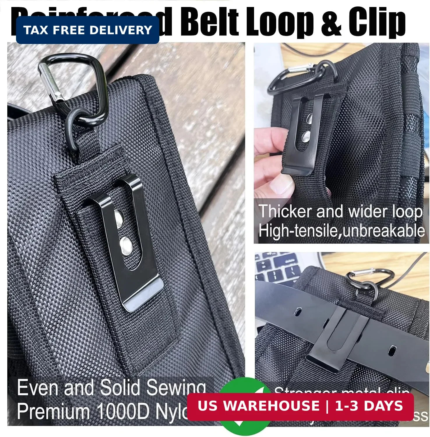 Belt Tool Pouch,Tactical Utility Pouch, Heavy-Duty Nylon EDC Multitool Organizer