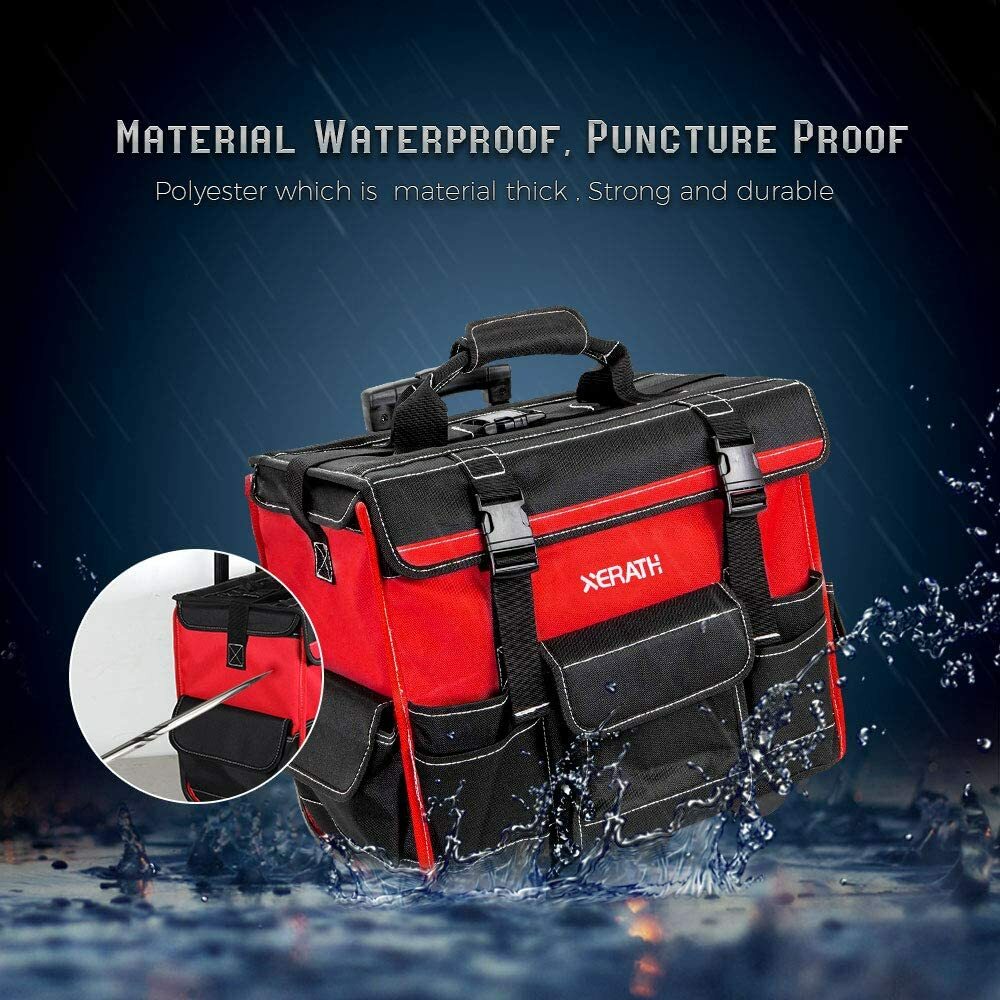 Rolling Tool Backpack/Bag 33 Pockets Reinforced Base, Wheels, Telescoping Handle