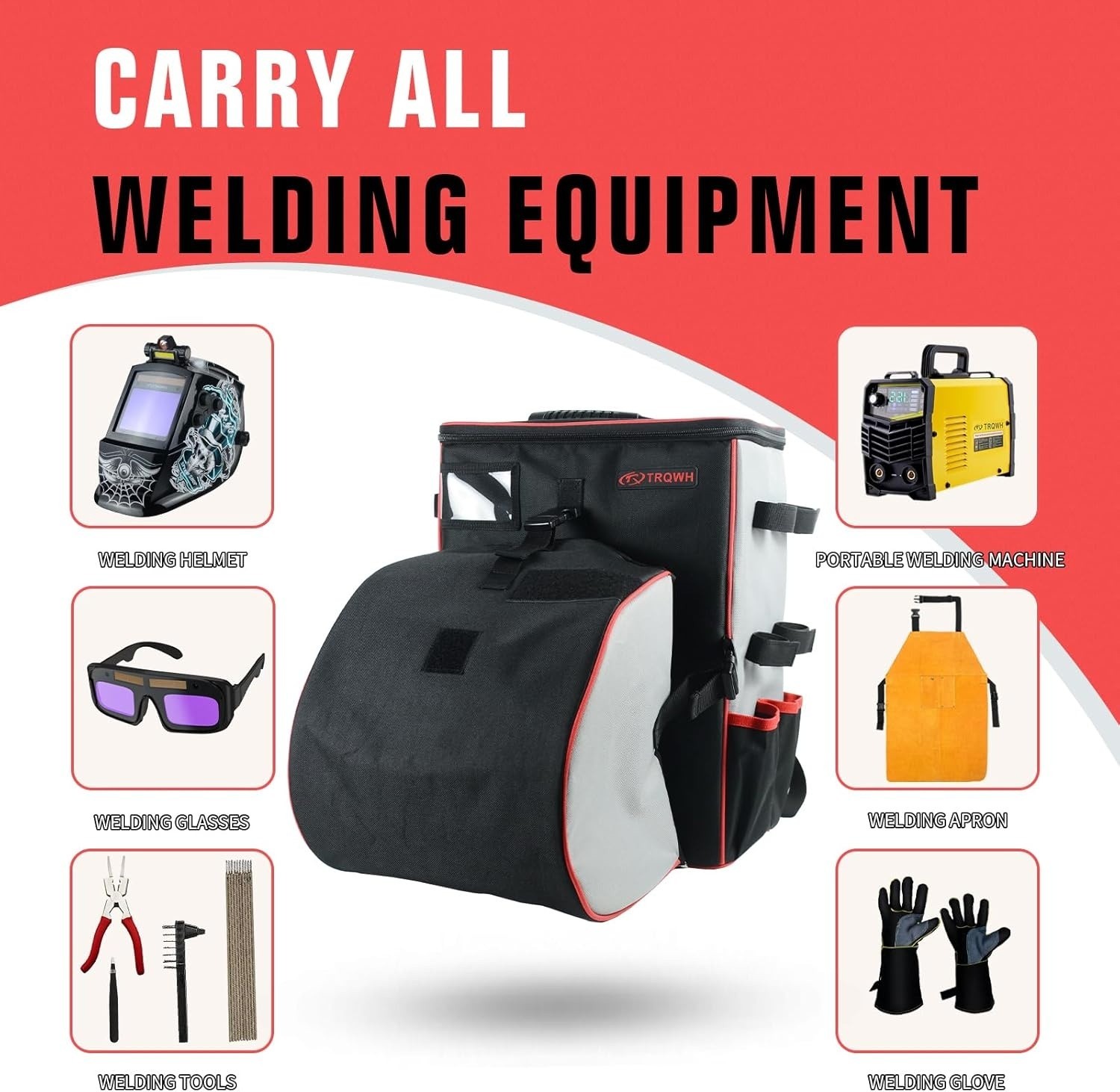 Welding Backpack for Men Waterproof Reinforced Bottom Large Capacity