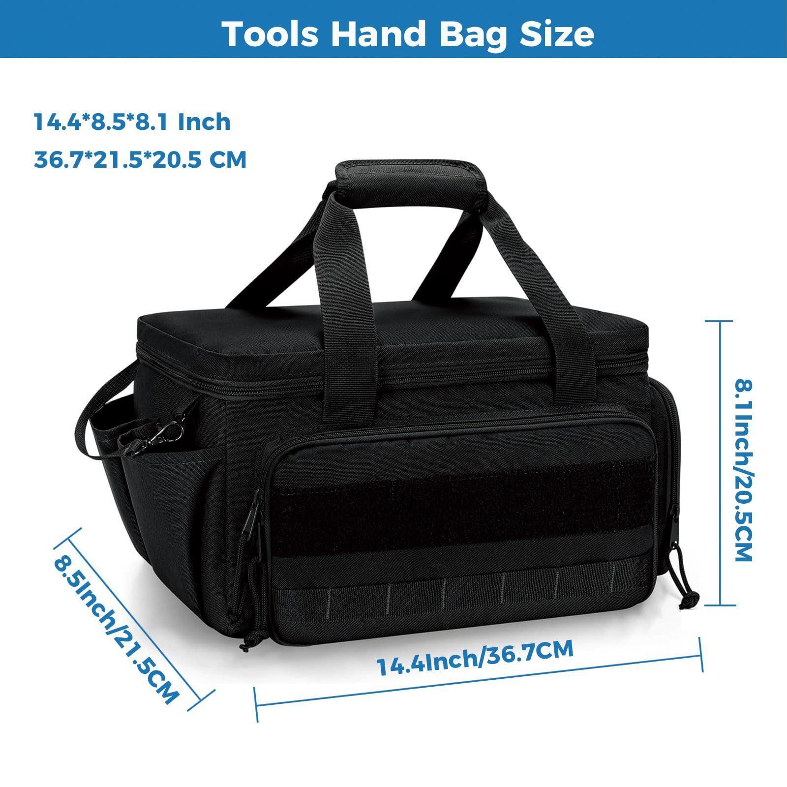 14 Inch Heavy Duty Tool Bag Work Organizer with Non Slip Base Storage Tote