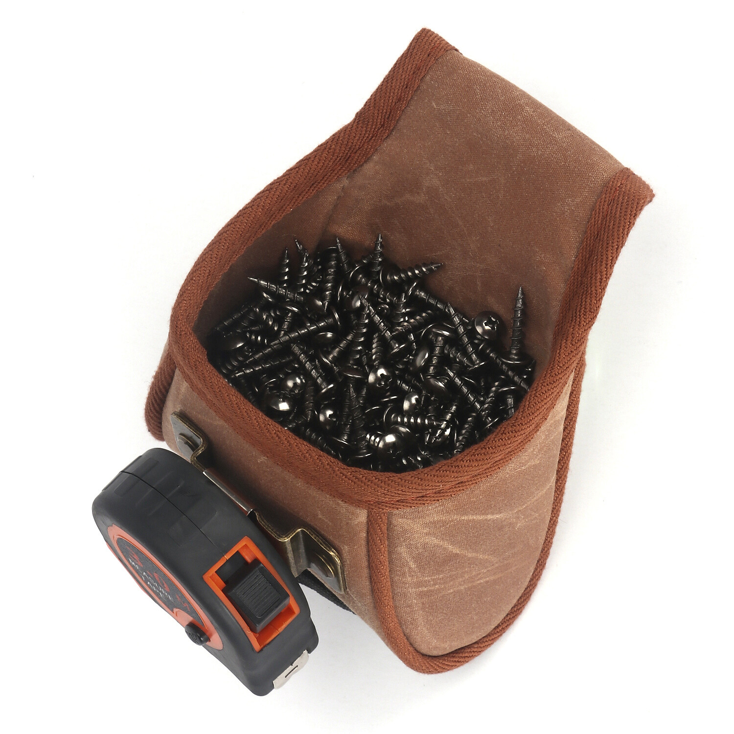 TOURBON Canvas Tool Case Nail Screws Drills Bit Belt Pouch Tape Measuring Hanger