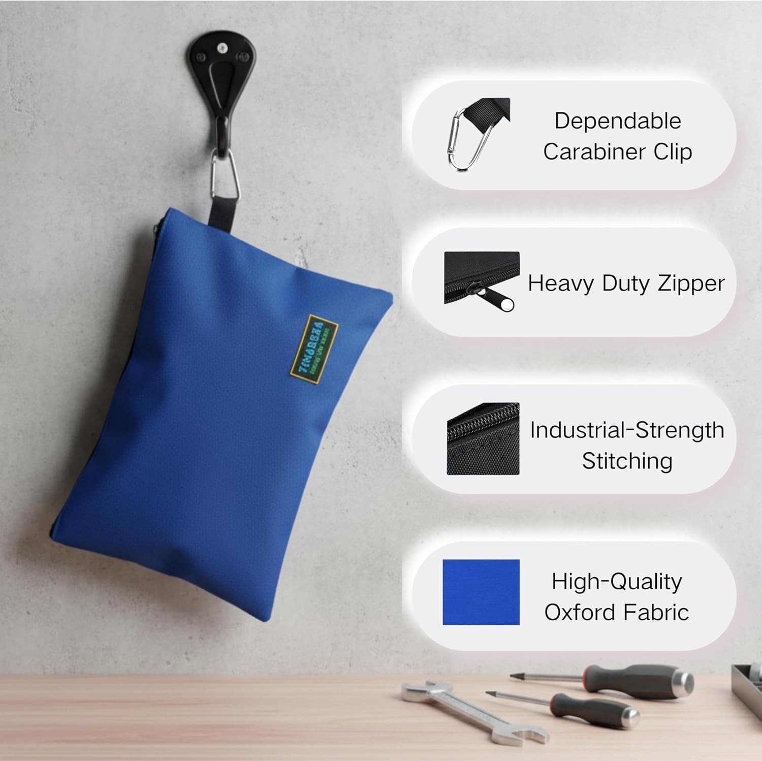 Compact 7.9×11.8 Heavy-Duty Tool Organizer Pouch with Zipper for Electricians