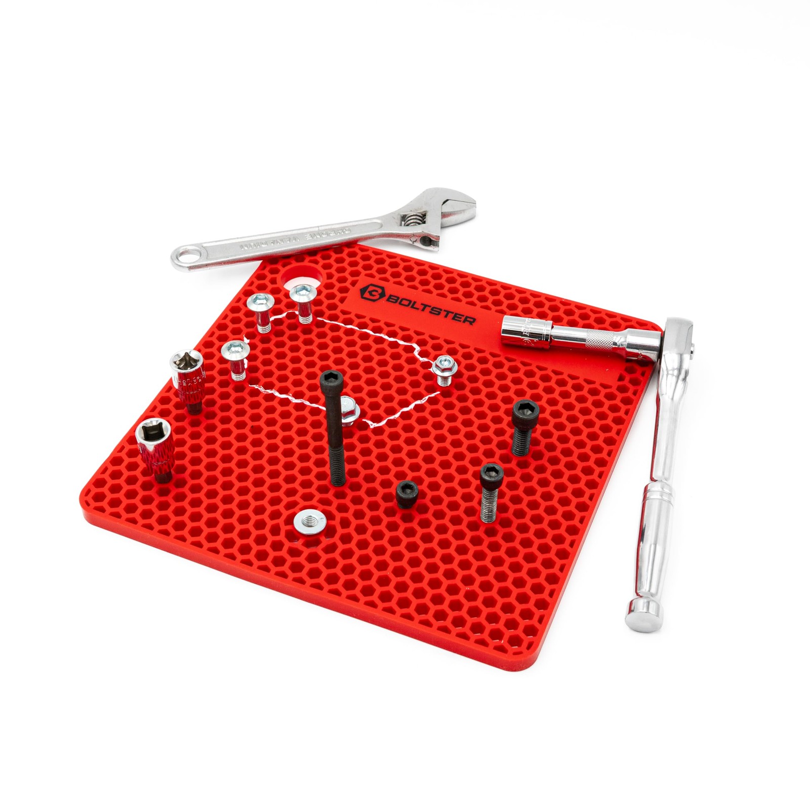 Original Fastener Organizer Tray (RED) – Professional Silicone Bolt & Screw O…
