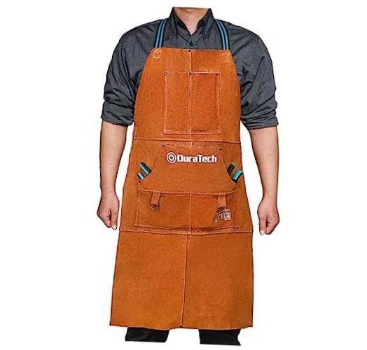 Leather Welding Apron, Heat Flame Resistant, 23″ x 36″ Heavy Duty Work Apron