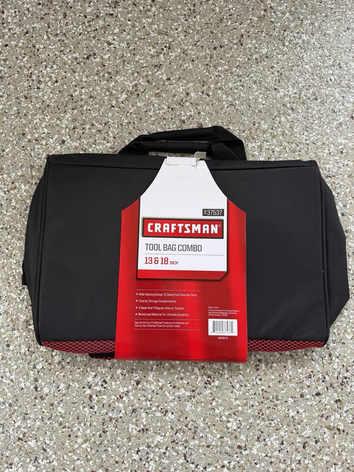 Craftsman 9-37537 Tool Bag Combo 13” & 18” with Wide Opening & Exterior Pockets