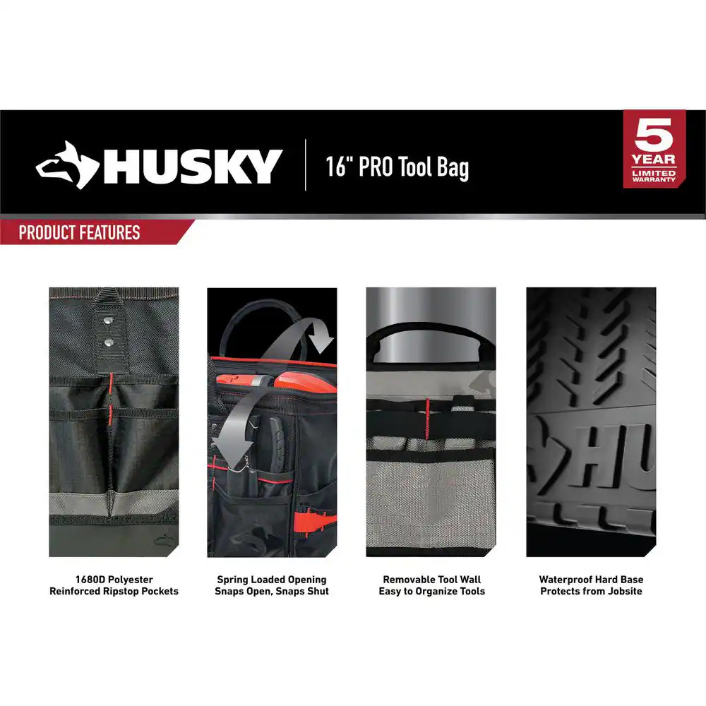 Heavy-Duty 16 In. PRO Tool Bag