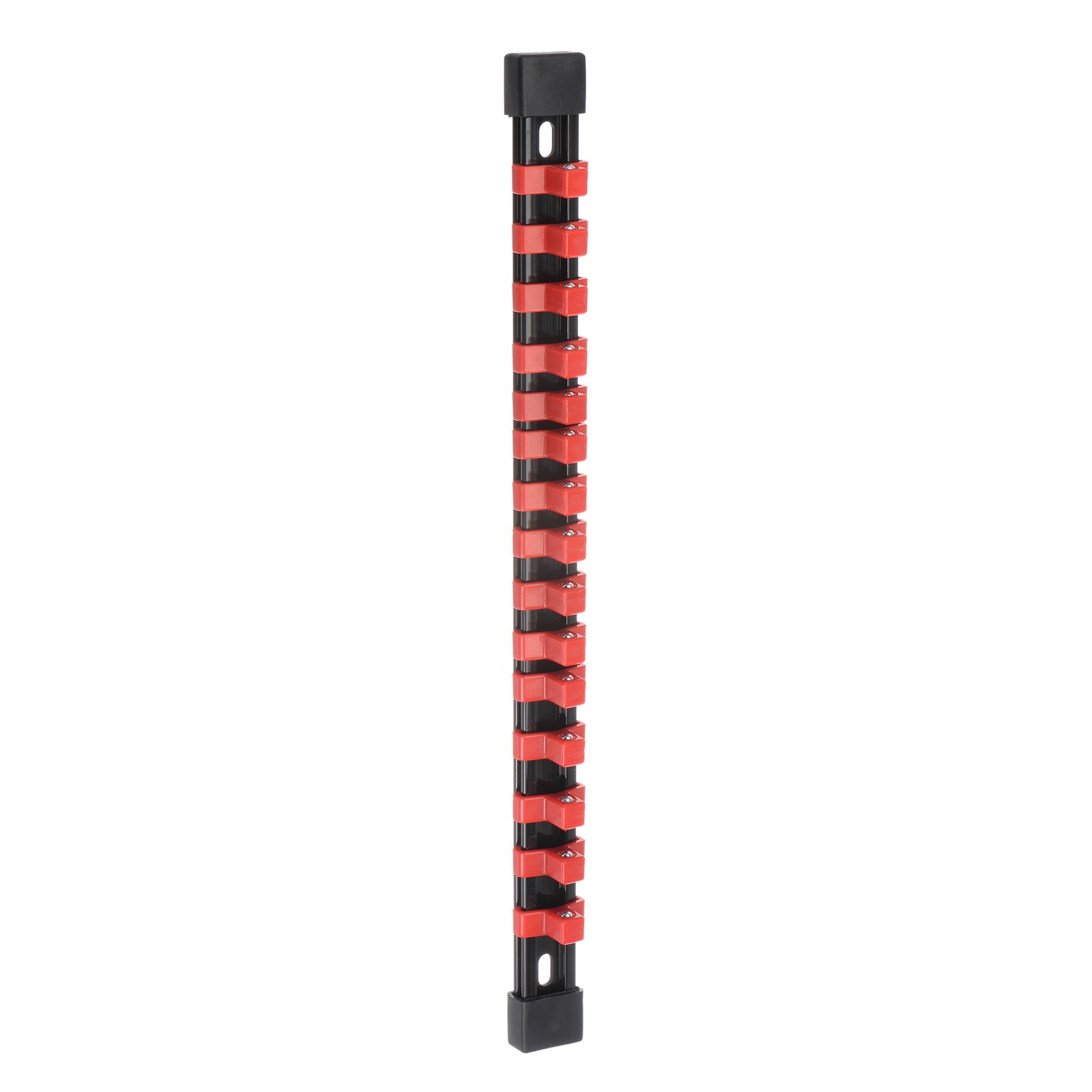 Socket Organizer 3/8″ Drive x 15 Clips Portable Socket Clip Rail Holder, Red