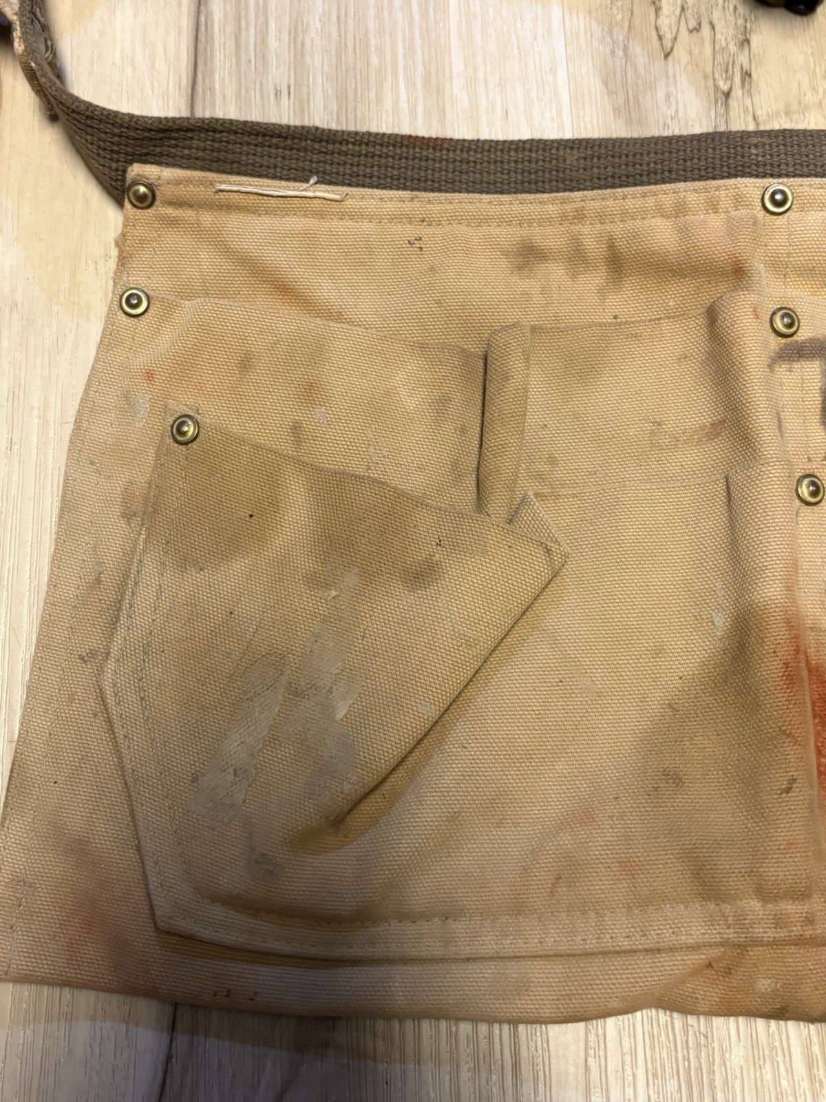 Carhartt Duck Nail Canvas Brown Tool Belt Server Apron Adjustable Distressed