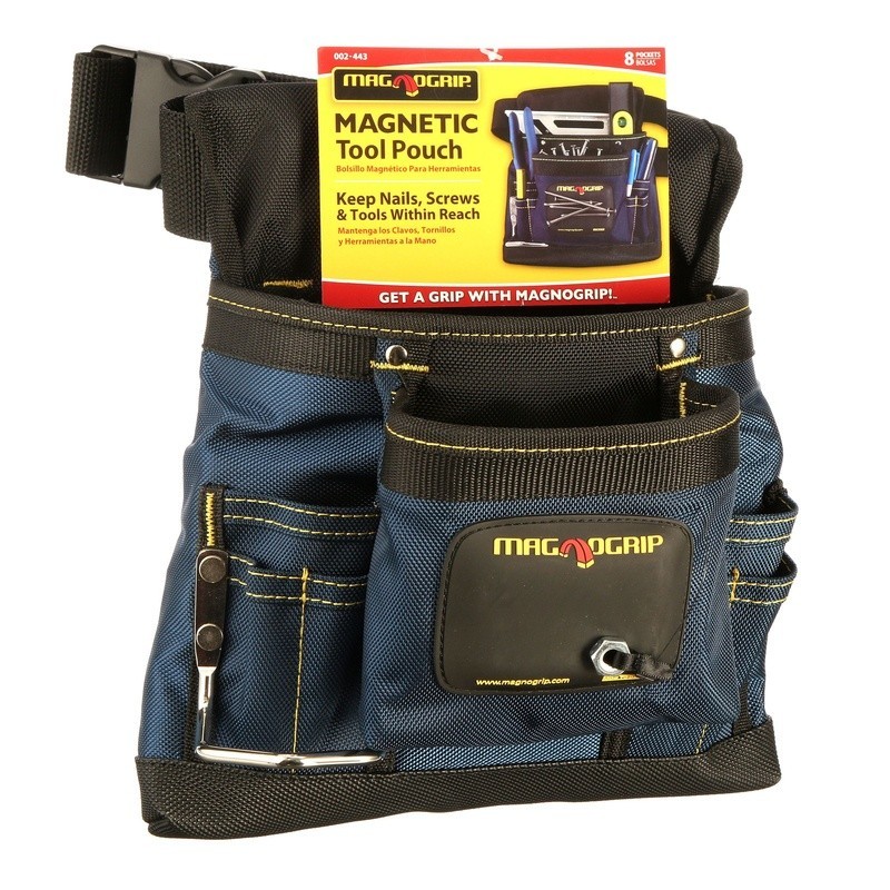 8 Pocket Magnetic Tool Pouch Ballistic Polyester Belt Hammer Holder Organizer US